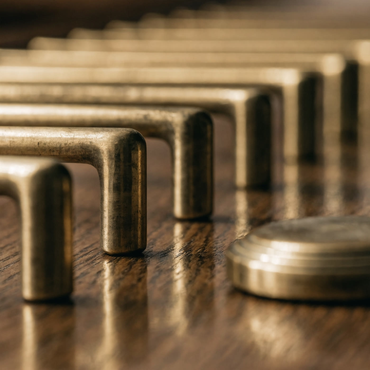 Brushed brass hardware