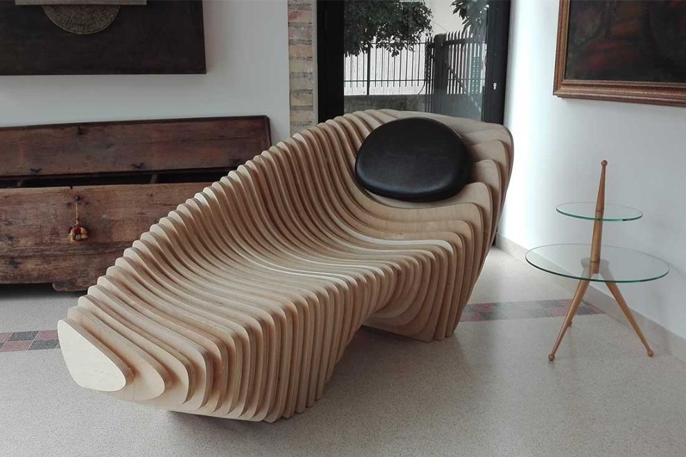 CNC sculptural chaise